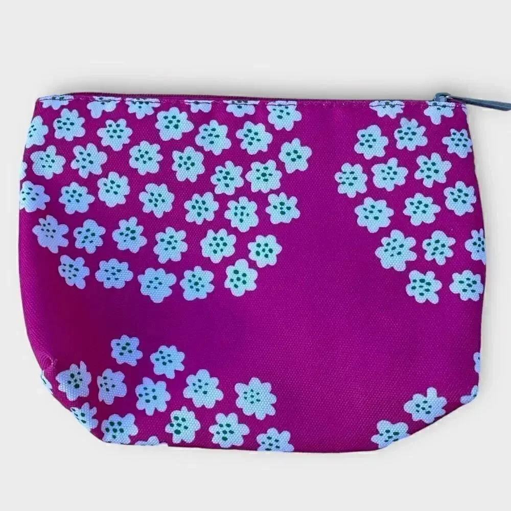 Clinique Makeup bag pink with white flowers